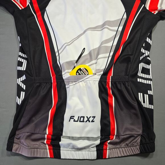 FJQXZ Cycling Gear Padded Pants Full Zip Jacket Set Men XL Black White Race Suit - Picture 3 of 16